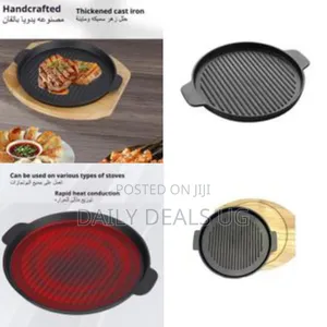 Crystals Stripped Cast Iron Induction Cookware Frying Pan Grill