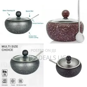 Granite Coating Stainless Steel Sugar Bowl With Clear Lid and Sugar