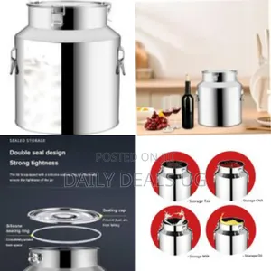 14l Stainless Steel Milk Can Canister Dairy Pot Large Bucket With Lid