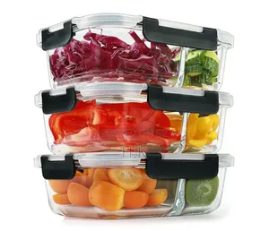 3pc Glass Food Storage Containers (1.5l Each)