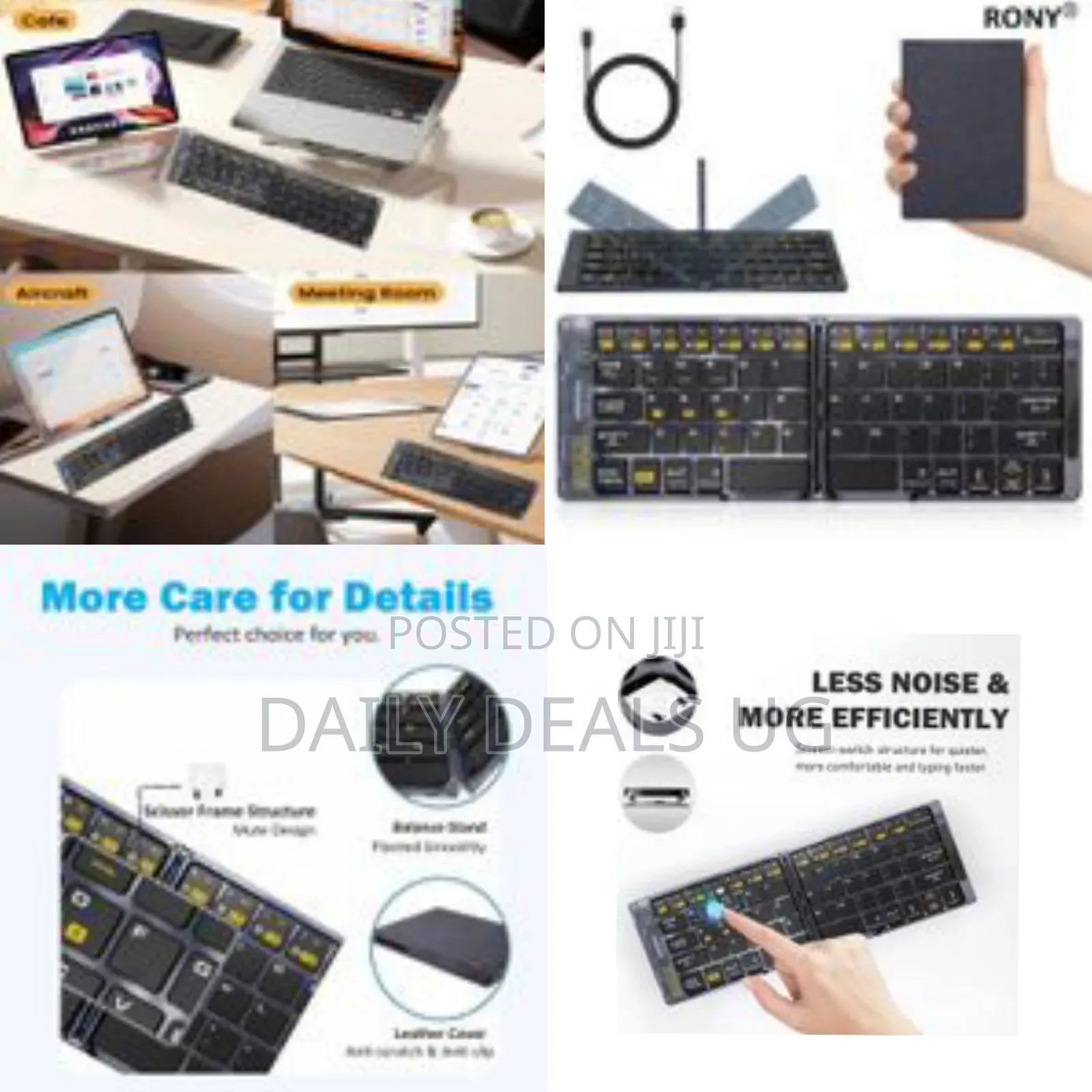 Foldable Bluetooth Keyboard: Rechargable Wireless Bluetooth Keyboard