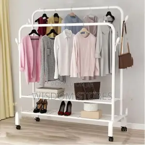 Carbon Steel Double Pole Coat Rack