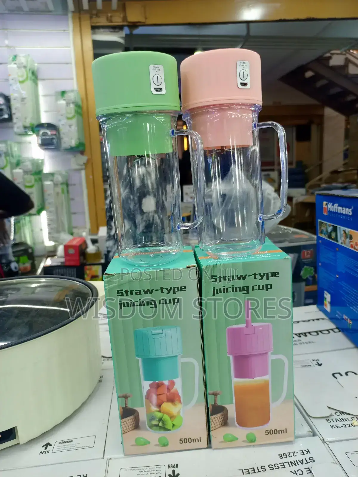 Portable, Rechargeable Straw-Type Juicing Cups