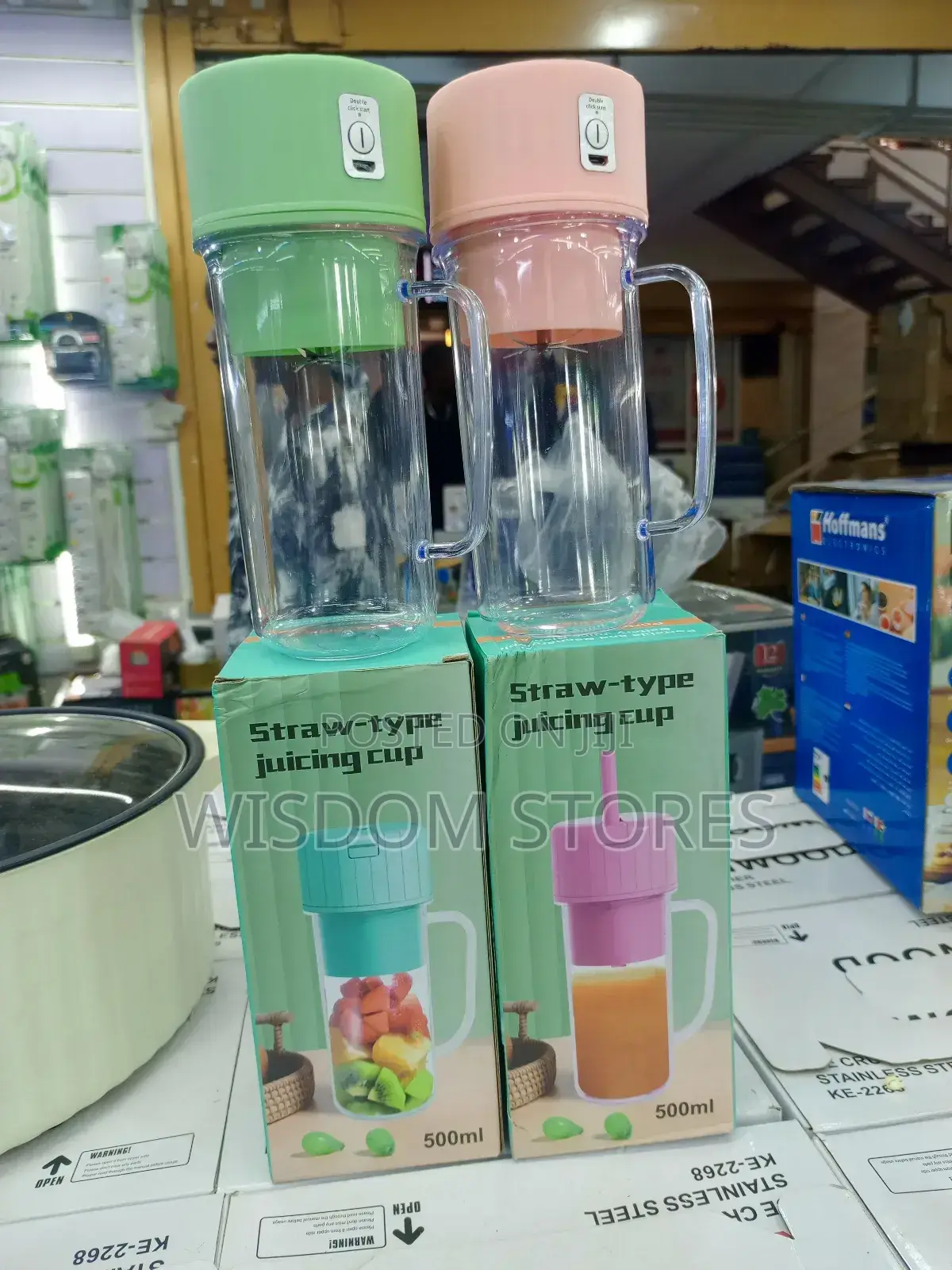 Portable, Rechargeable Straw-Type Juicing Cups