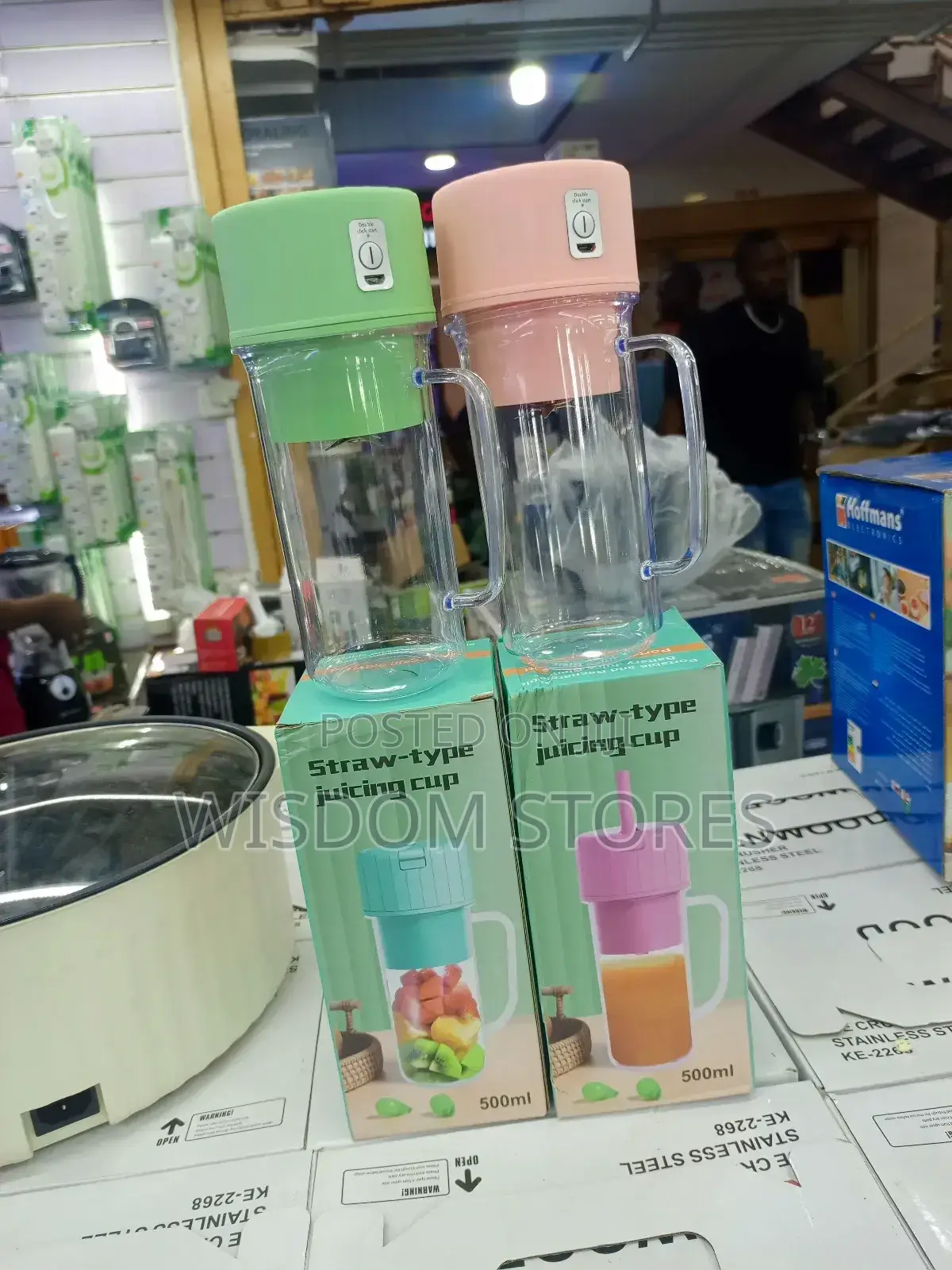 Portable, Rechargeable Straw-Type Juicing Cups