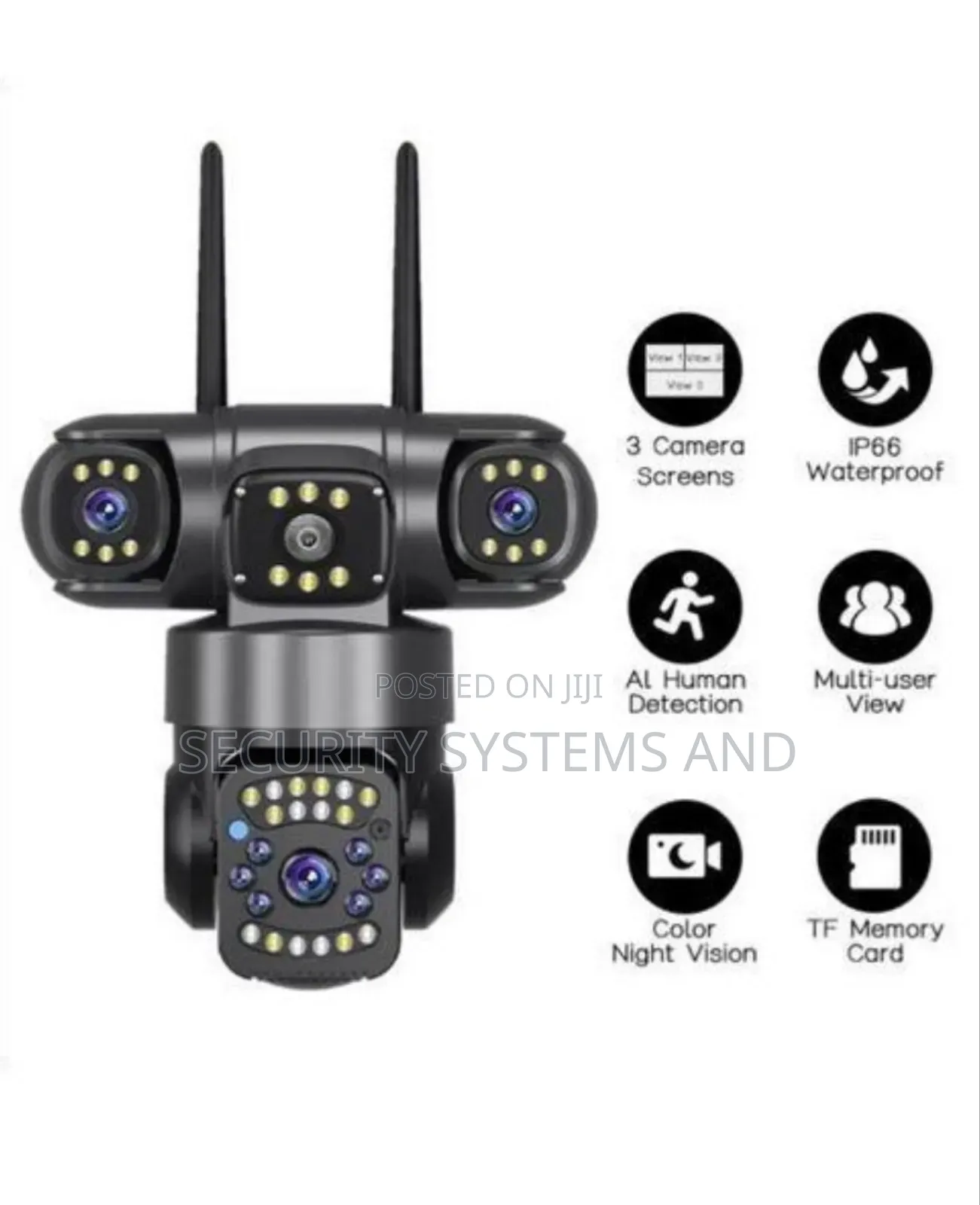4g Simcard Camera With Three Lenses and 3 Screens, Motion Sensor