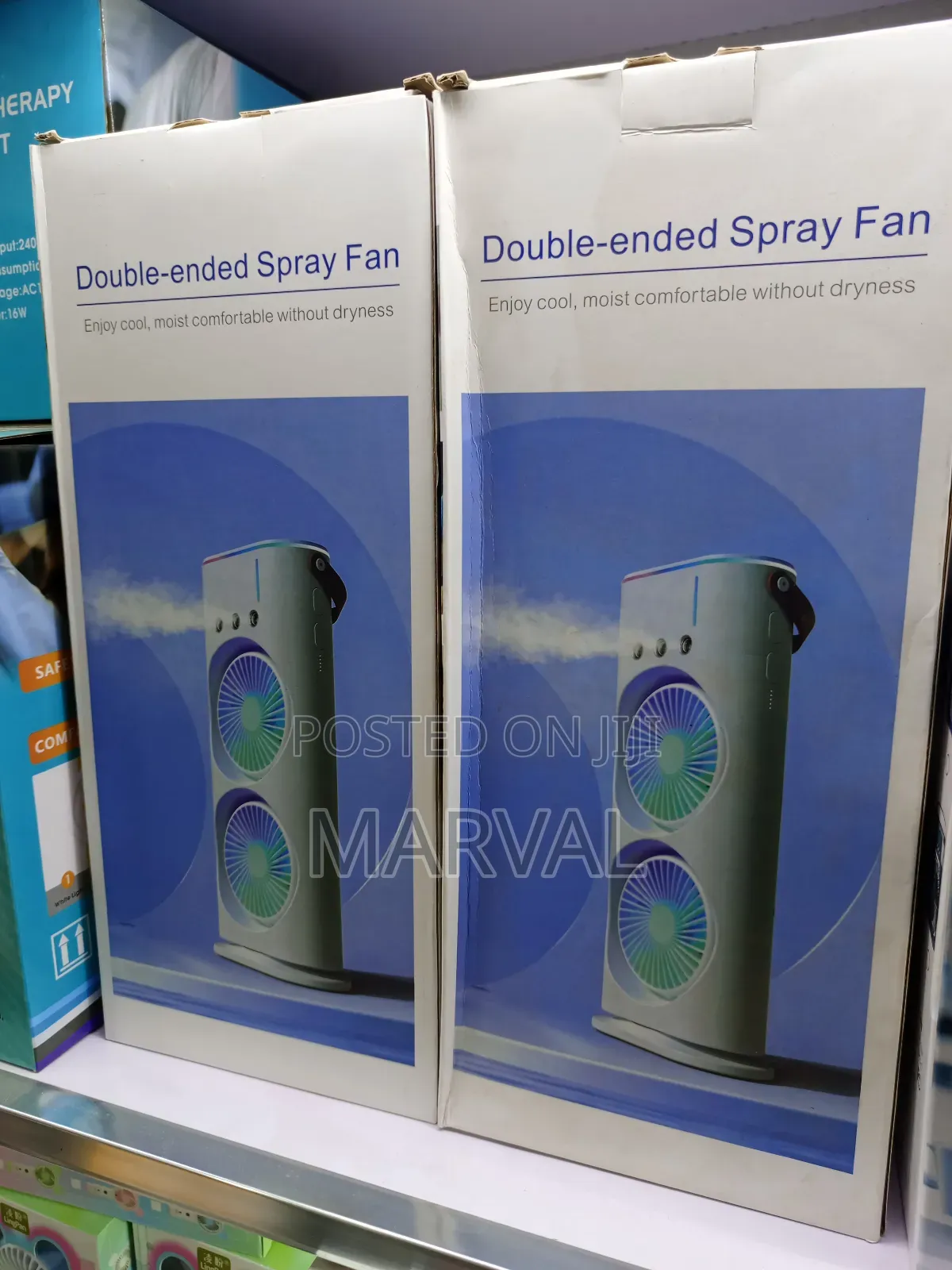 Portable Double-Ended Spray Fan.