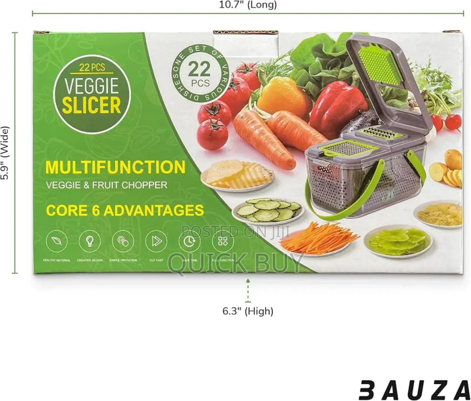22-Piece Multi-Function Veggie Fruit Chopper.