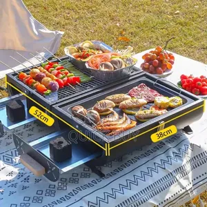 Portable, Double-Sided Charcoal Barbecue Grill