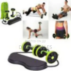 Revoflex Portable Ab Roller With Dual Wheels Knee Pad