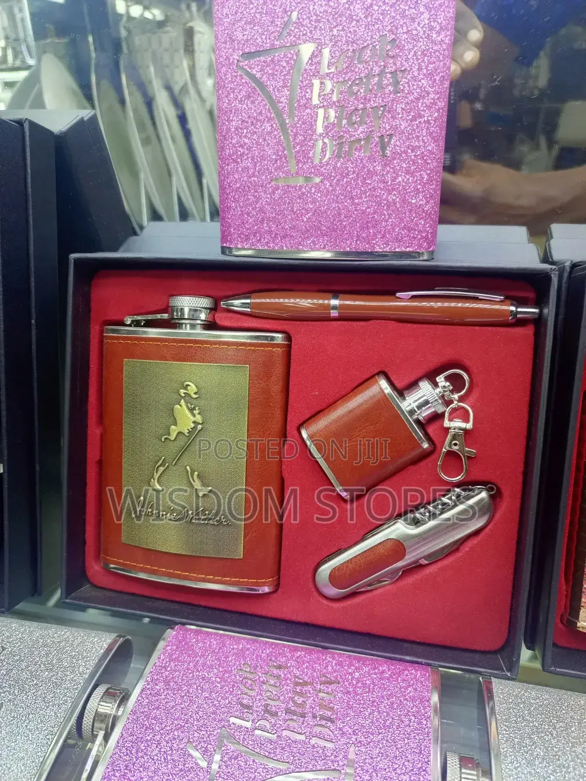 Johnnie Walker Branded Hip Flask Gift Set.