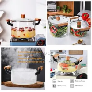 3.5litre Glass Saucepan With Lid for Cooking Glass Pot Double Handles
