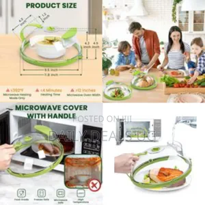 Microwave Cover For Food, Clear Microwave Splatter Cover With Handle