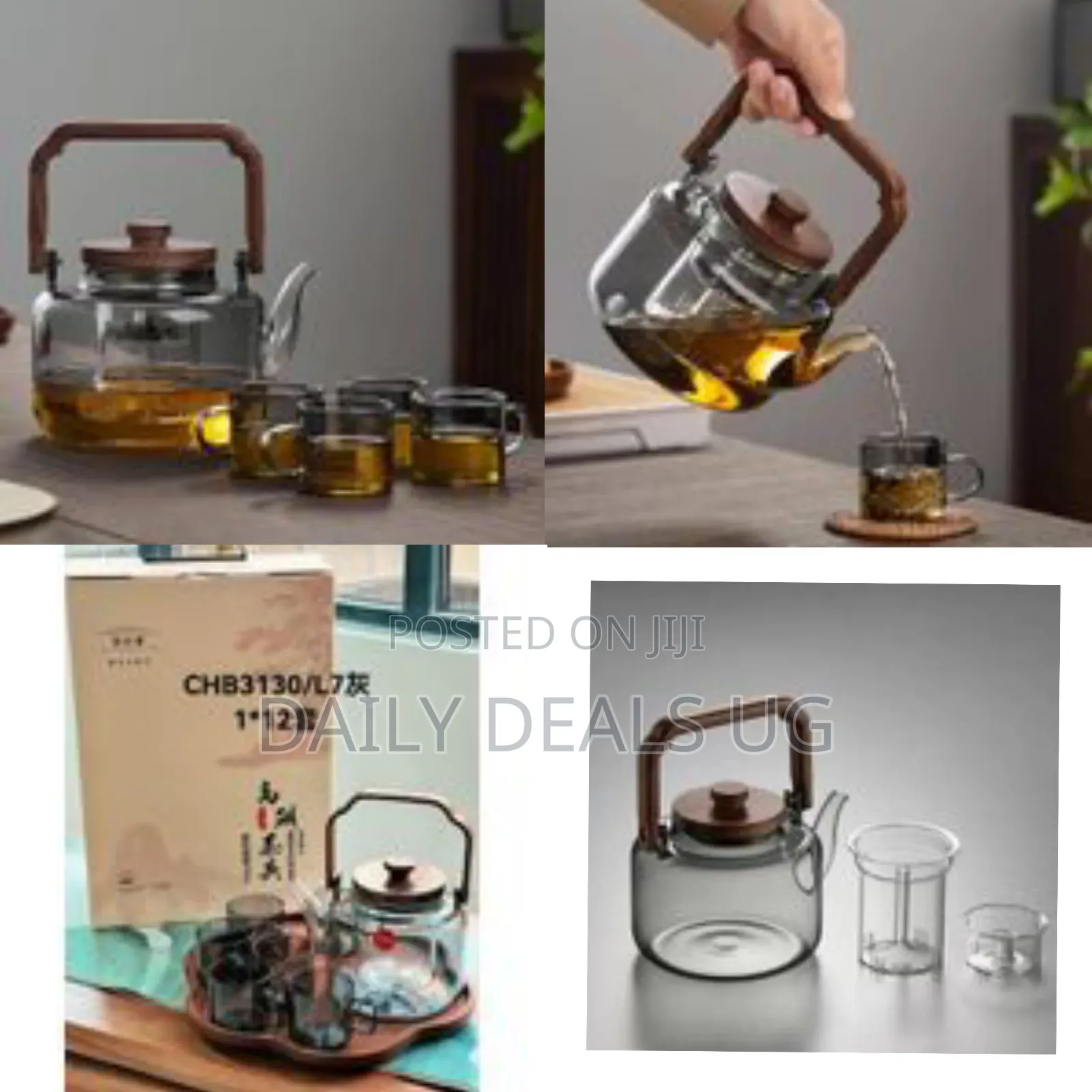 7 Piece of Handmade Borosilicate Glass Tea Set Coffee Sets 6 Cups