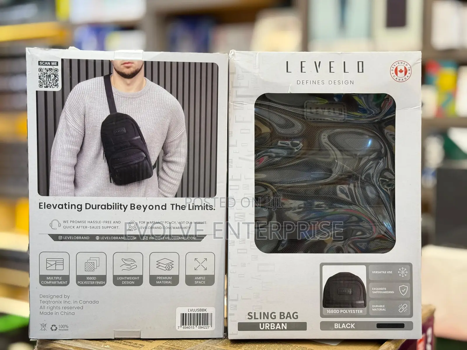 Levelo Urban Sling Bag With Ample Space Multi Compartments
