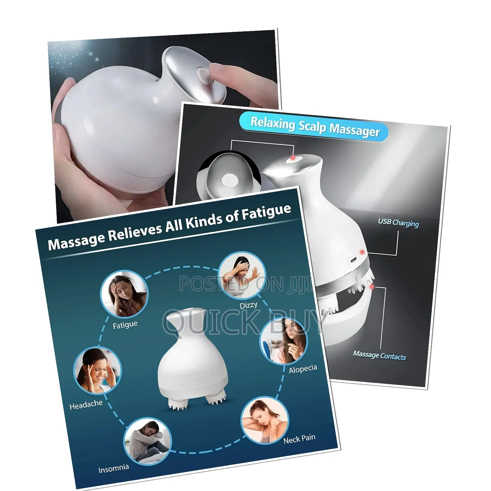 Rechargeable Electric Head And Scalp Massager