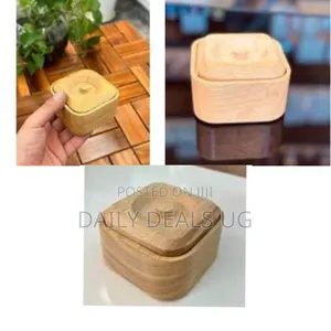 Square Unpainted Wooden Jewelry Box Plain Unfinished Wood