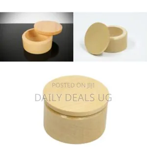 Round Unpainted Wooden Jewelry Box Plain Unfinished Wood Trinket
