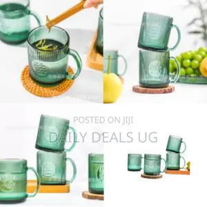 6 Pieces of Blossom Green 240ml Heat Resistant Glass Cups Coffee Tea