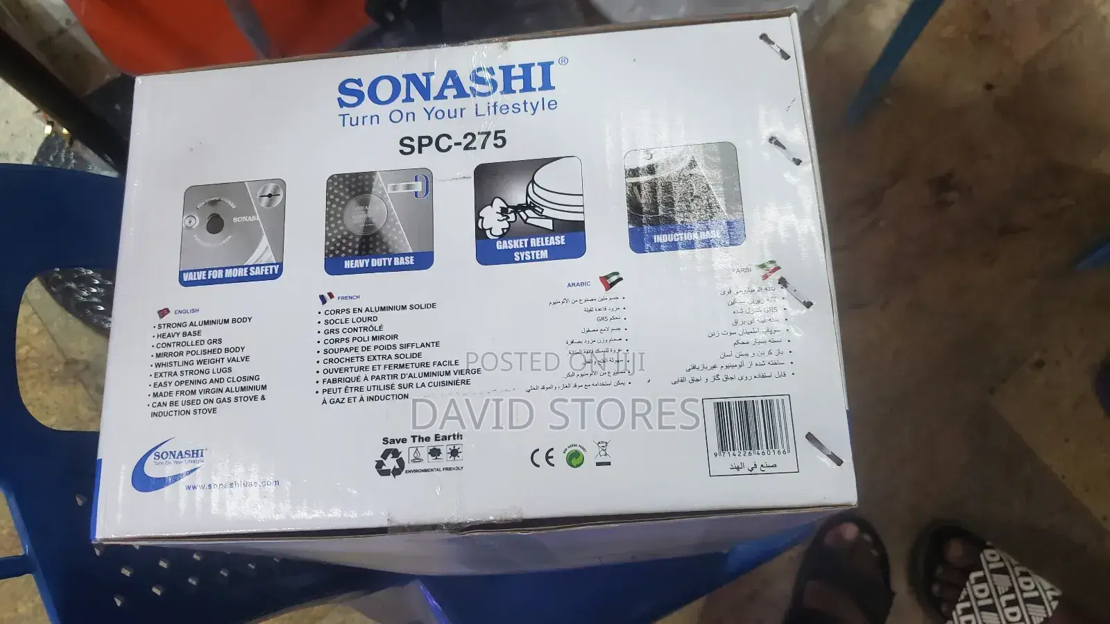 Sonashi 7.5l Pressure Cooker SPC-275 – Large Capacity Aluminium Cooker