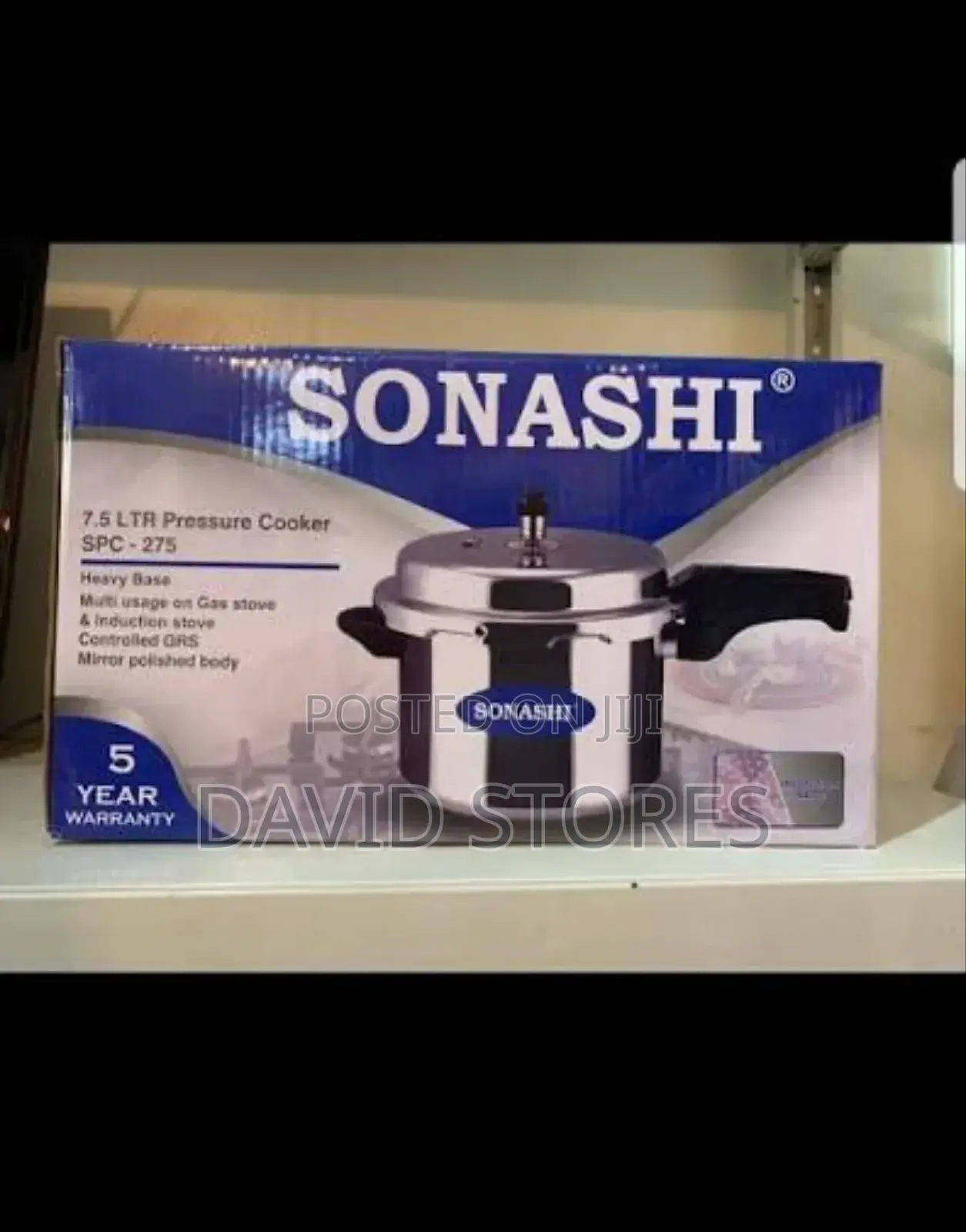 Sonashi 7.5l Pressure Cooker SPC-275 – Large Capacity Aluminium Cooker