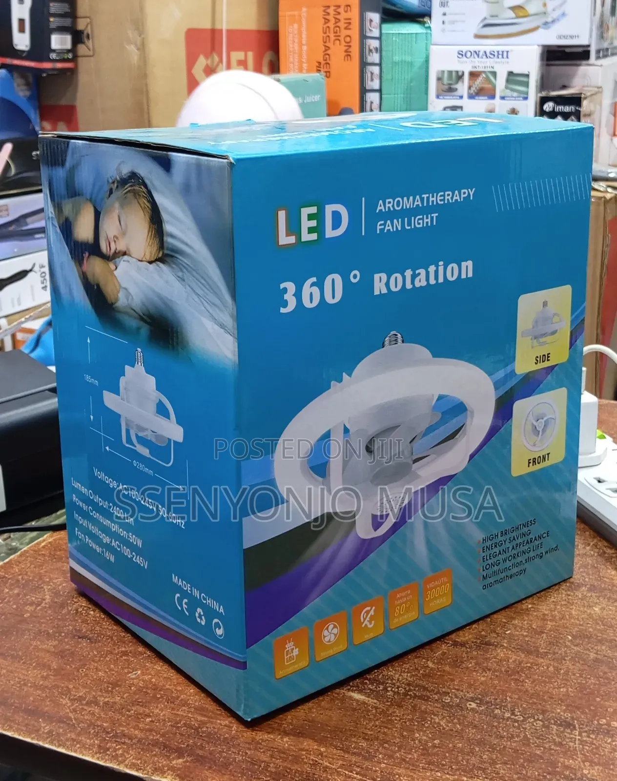 Smart Ceiling Fan Rgb Led Light E27 With Remote Control –360° Rotating