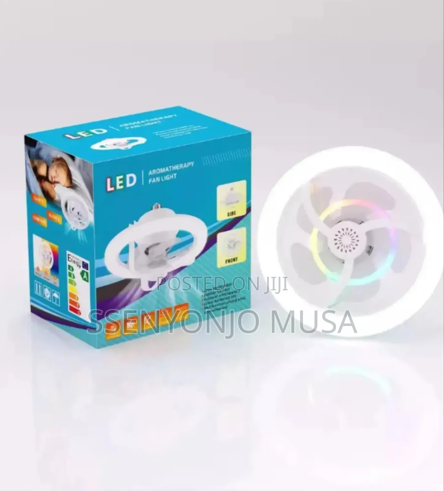 Smart Ceiling Fan Rgb Led Light E27 With Remote Control –360° Rotating