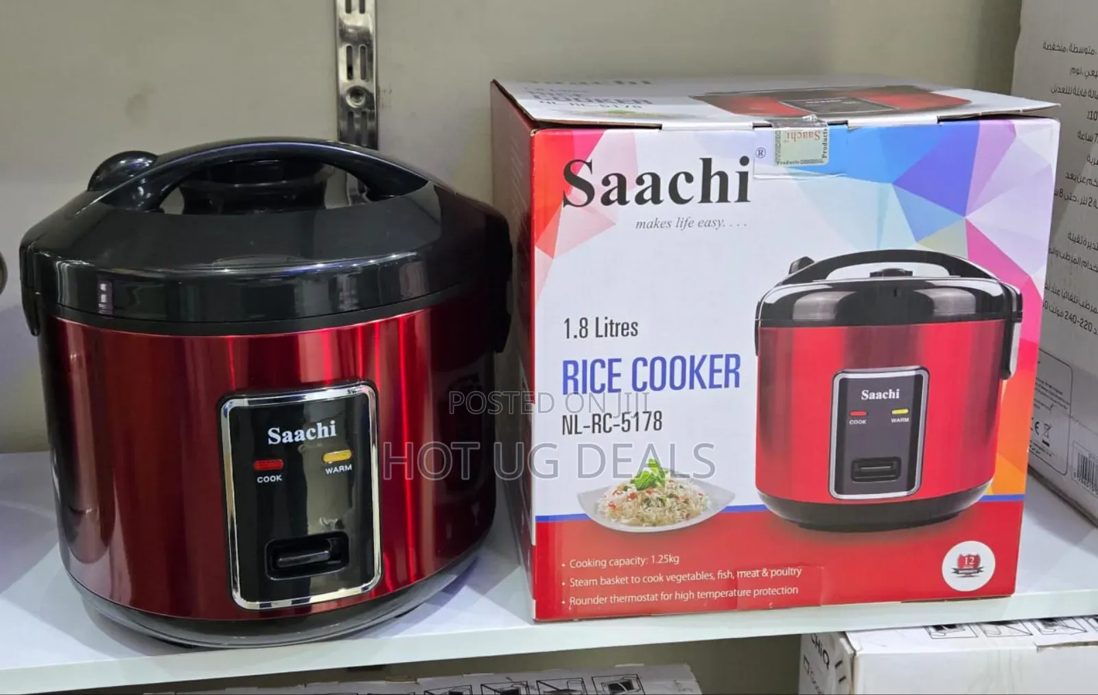 1.8l Saachi Electric Rice Cooker - Red