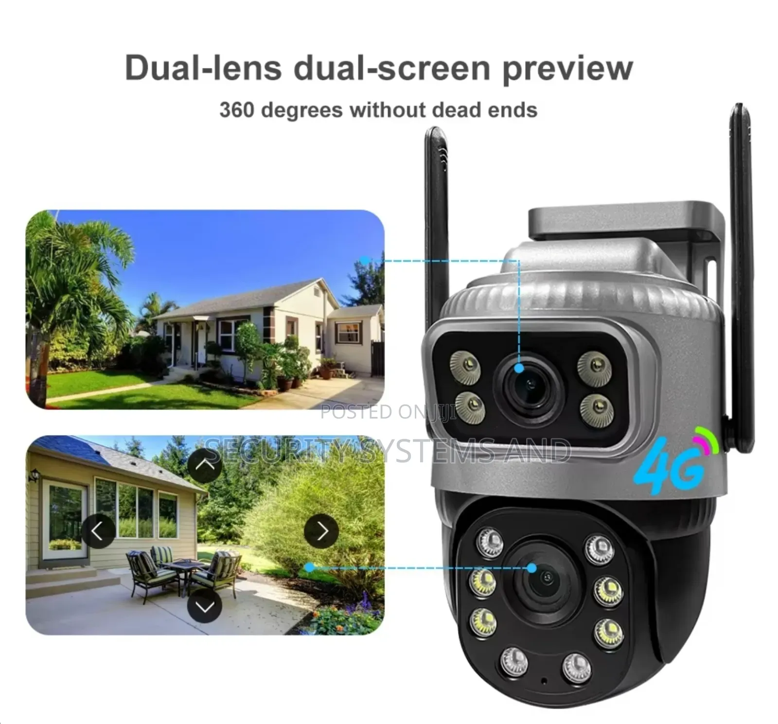V380 Pro Camera With Dual Lens, Night Vision, Two Way Audio,Motion