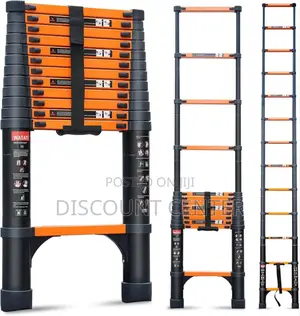 Telescopic Ladder Orange 9 Steps 3.5meters