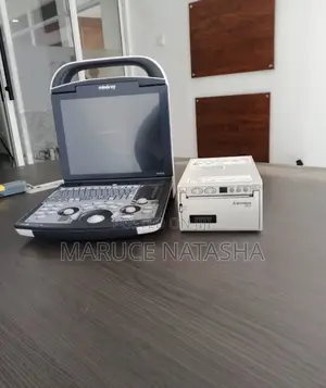 A Set of a Portable Black and White Dp With a Printer