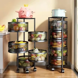 5-Layer Rotating Kitchen Storage Rack or Vegetable Basket.
