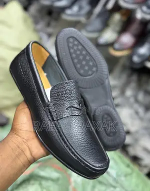 Original Men’S Black Leather Gucci Flat Sole Moccasins