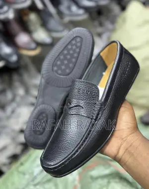 Original Men’S Black Leather Gucci Flat Sole Moccasins