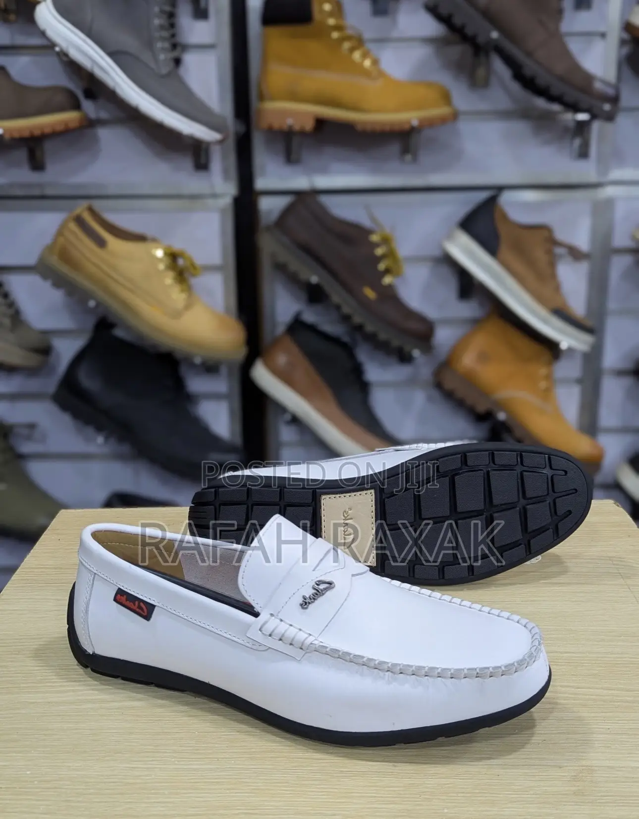 Original Men’S White Clarks Moccasin Loafers