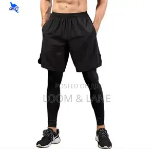 2in1 Men and Women Tights and Shorts Exercise or Gym Wear