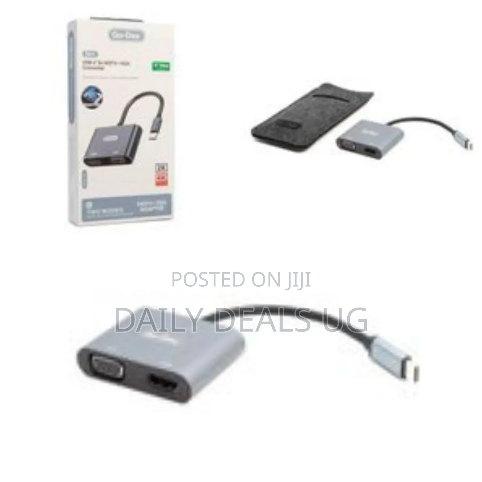 Go-Des Usb-C to Hdmi and Vga Adapter - Multicolor