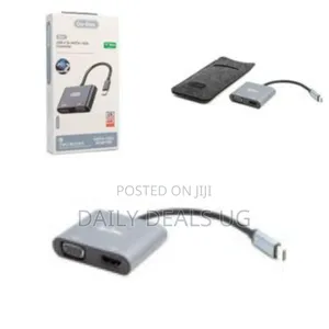 Go-Des Usb-C to Hdmi and Vga Adapter - Multicolor