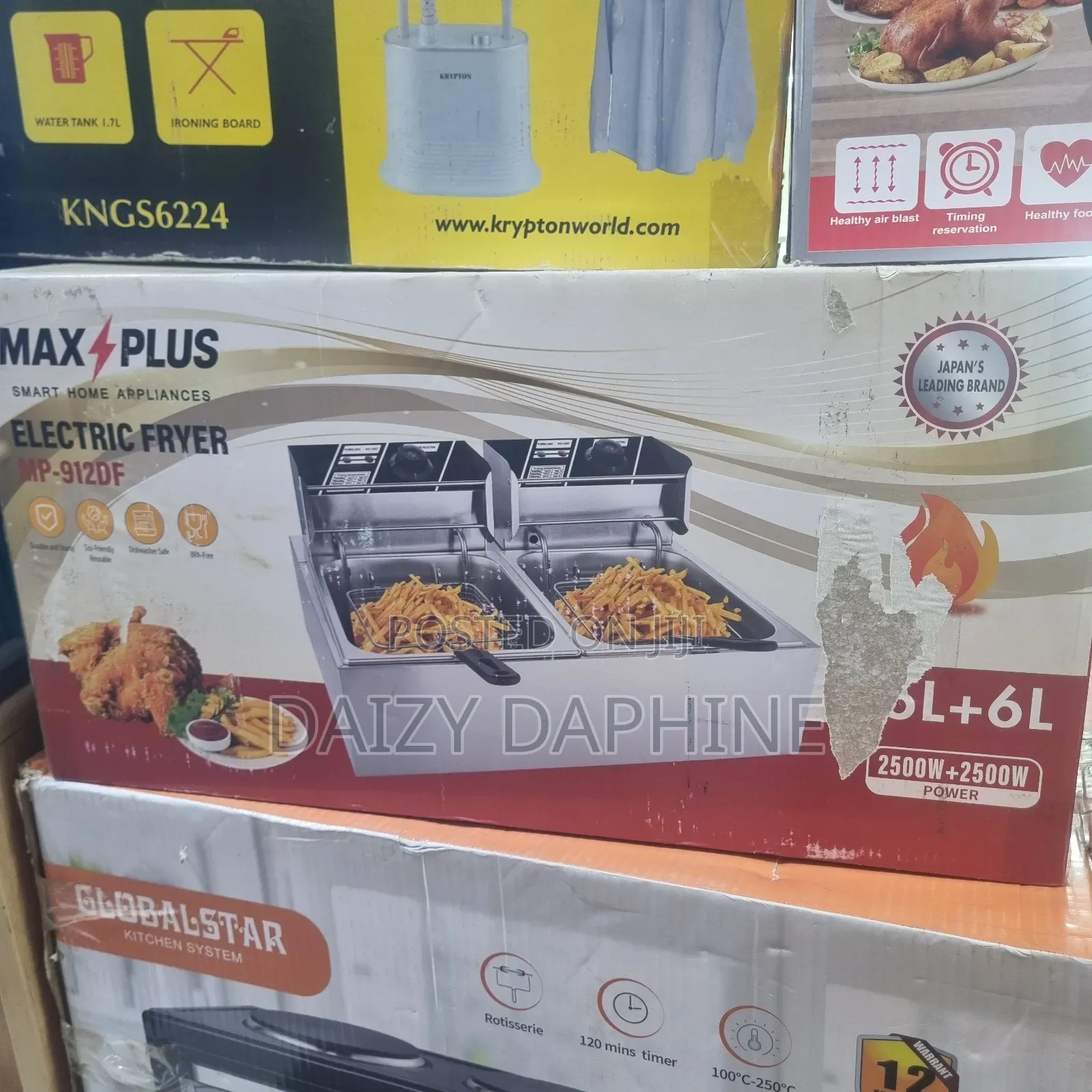Double Max Plus Electric Deep Fryer, 6l by 6l Deep Fryer Max Plus