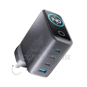Powerology Pd 140w Usb C Charger, Smart TFT Display, Laptop Charger