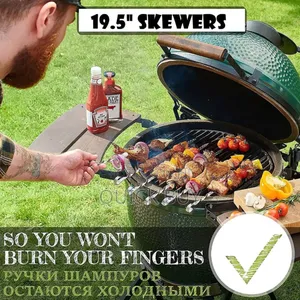 6pcs Stainless Steel BBQ Skewers