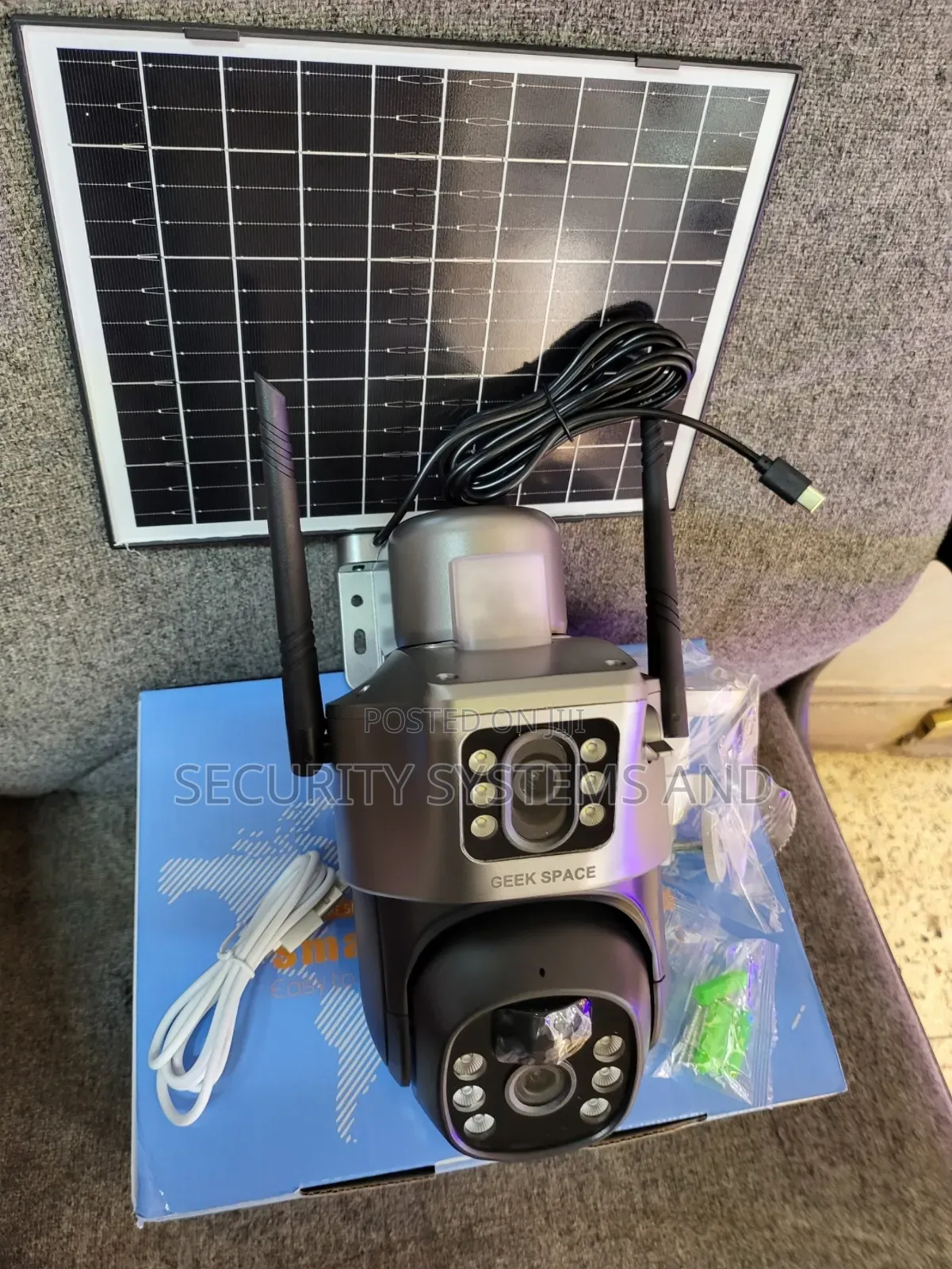 V380 4g Solar Camera With Motion Sensor, Night Vision- 360° Rotation