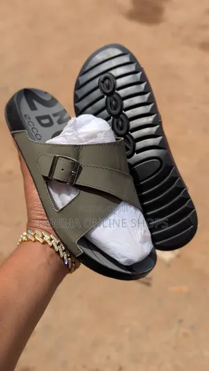 Leather Strap Slipon Unisex Sandals
