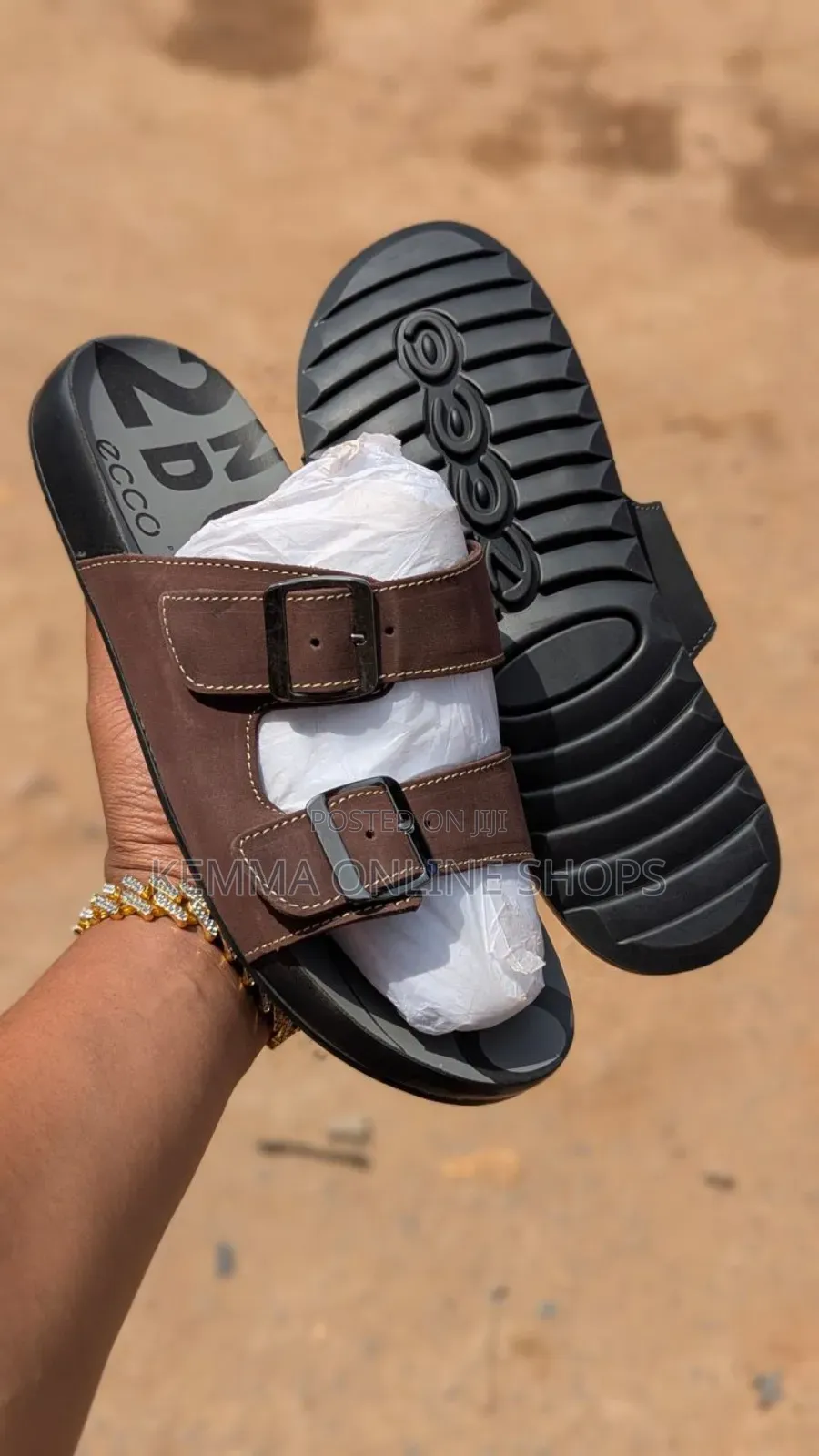Leather Strap Slipon Unisex Sandals