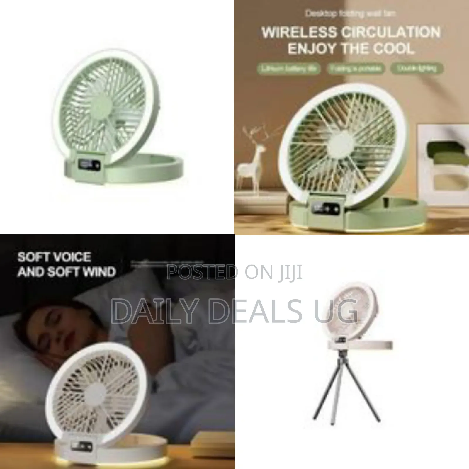 Multifunctional Portable Folding Fan With Ring Light