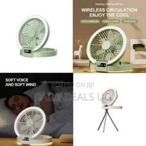 Multifunctional Portable Folding Fan With Ring Light