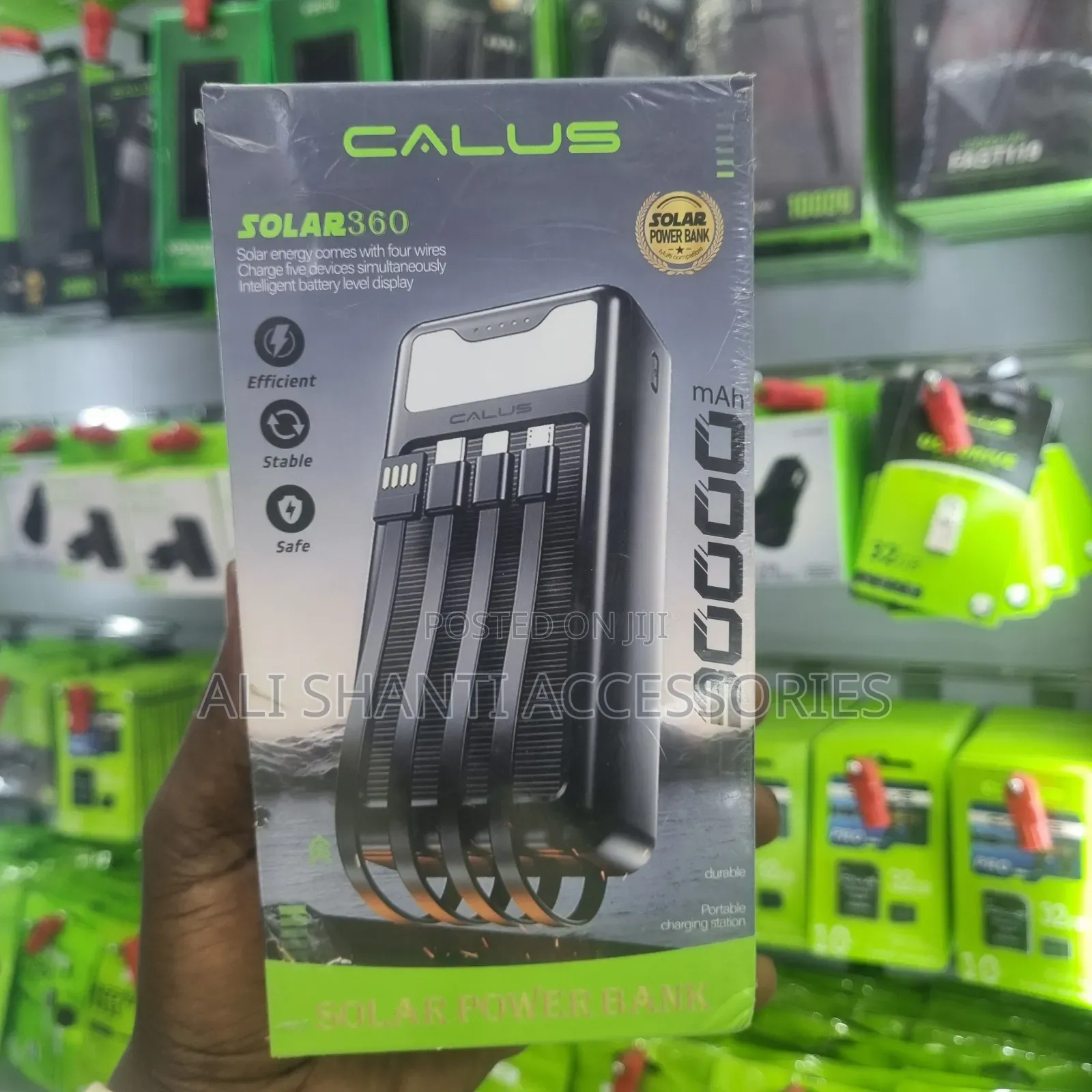 Solar Power Bank 30000mah Calus With Led Light