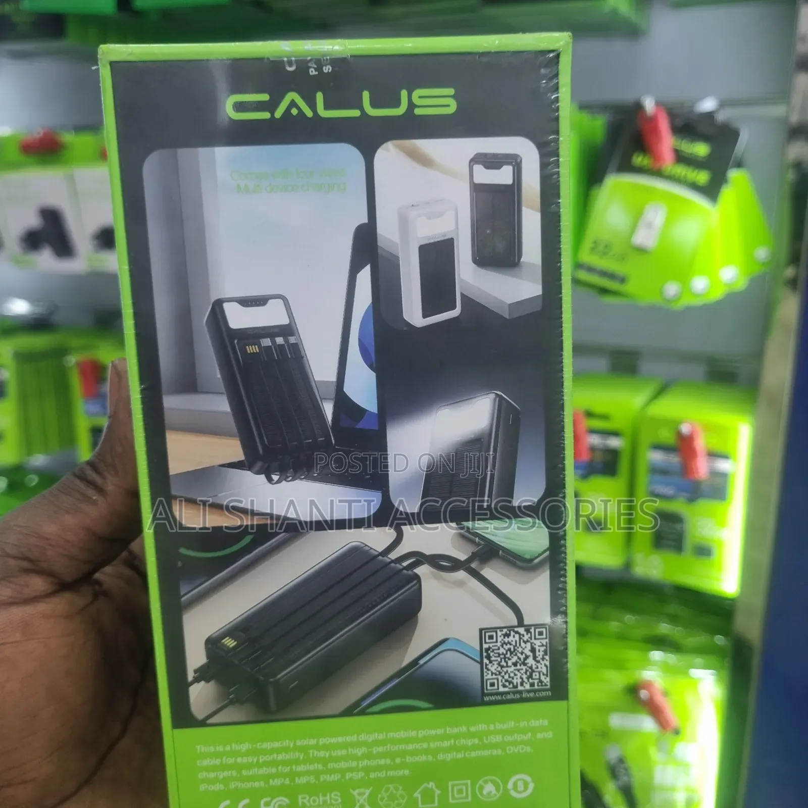 Solar Power Bank 30000mah Calus With Led Light