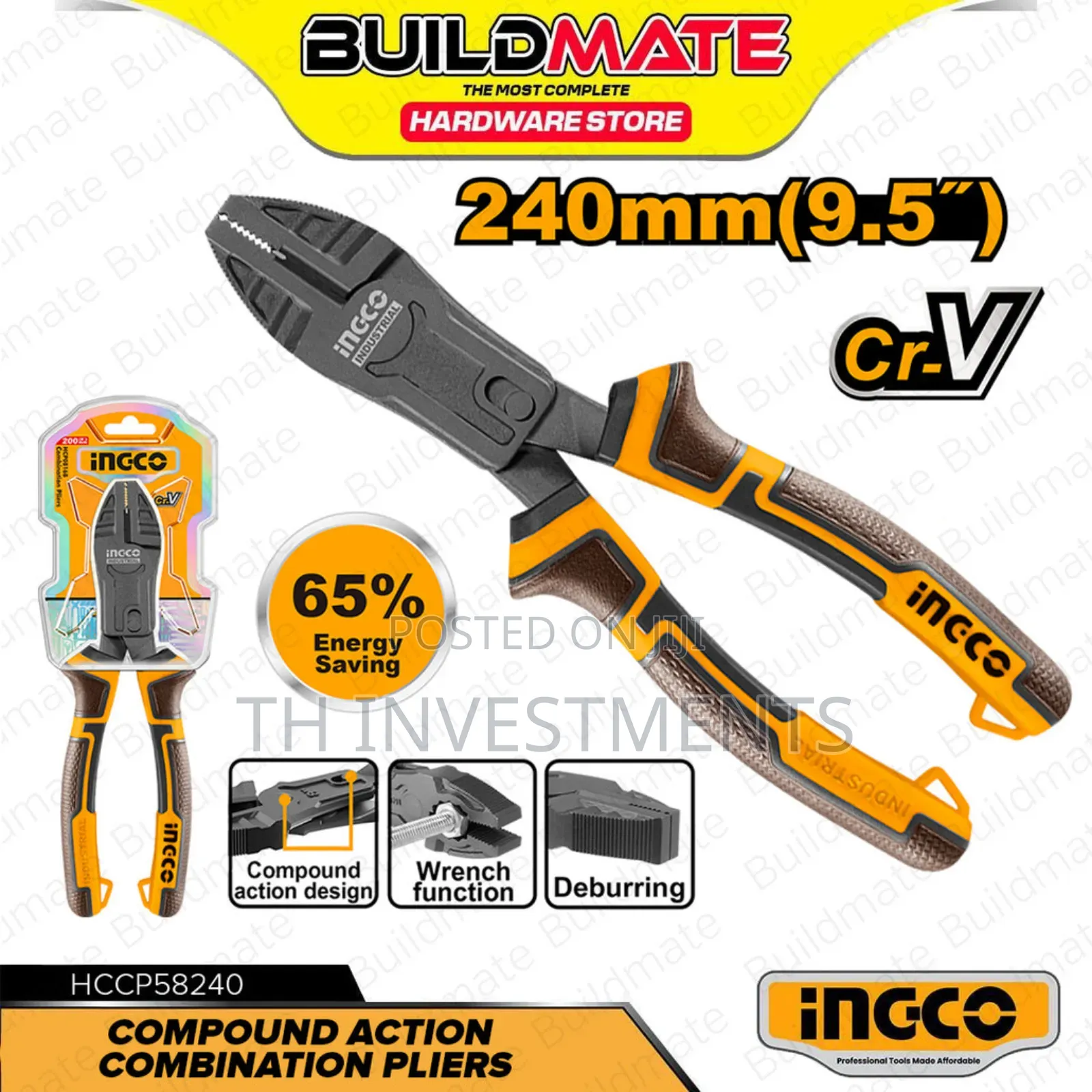 Ingco Compound Action Combination Pliers 8" / Multi-Functional Plier