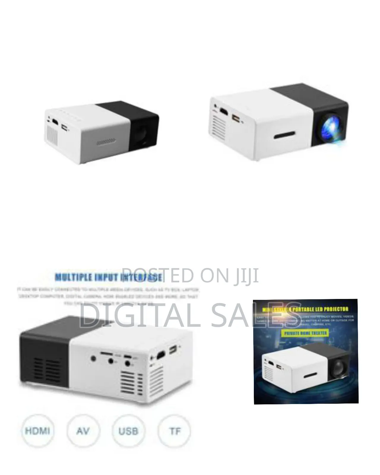 Ultra-compact Mini Portable Projector - Multicolor